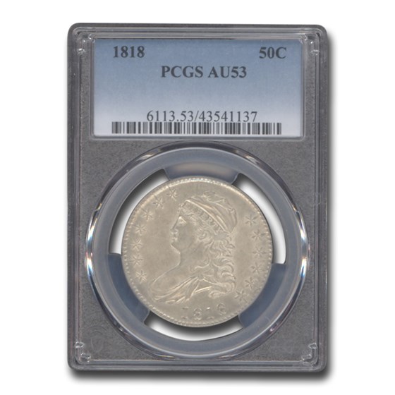 1818 Capped Bust Half Dollar AU-53 PCGS 1818 Capped Bust Half Dollar AU-53 PCGS